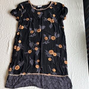 Cute Black and Orange Floral Mini Dress